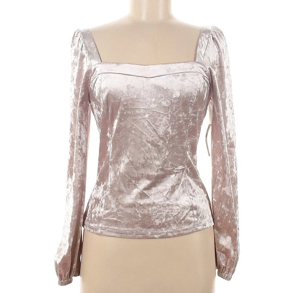 Anthropologie Tops - Anthropologie Jessima Square Neck Crushed Velvet Top
